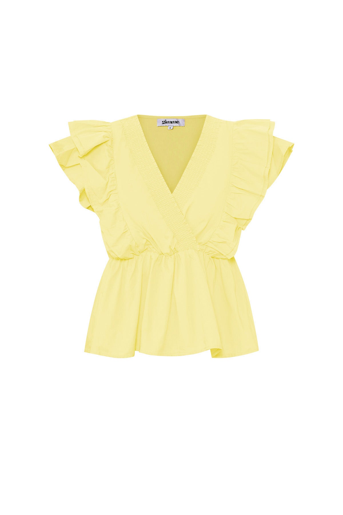 Gewebte ärmellose Bluse elegant Rüschenrand einfarbig Frühling/Sommer