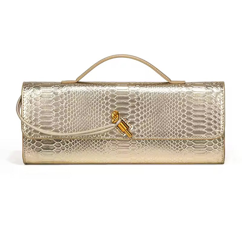 Elegante Clutch-Tasche in Schlangenoptik