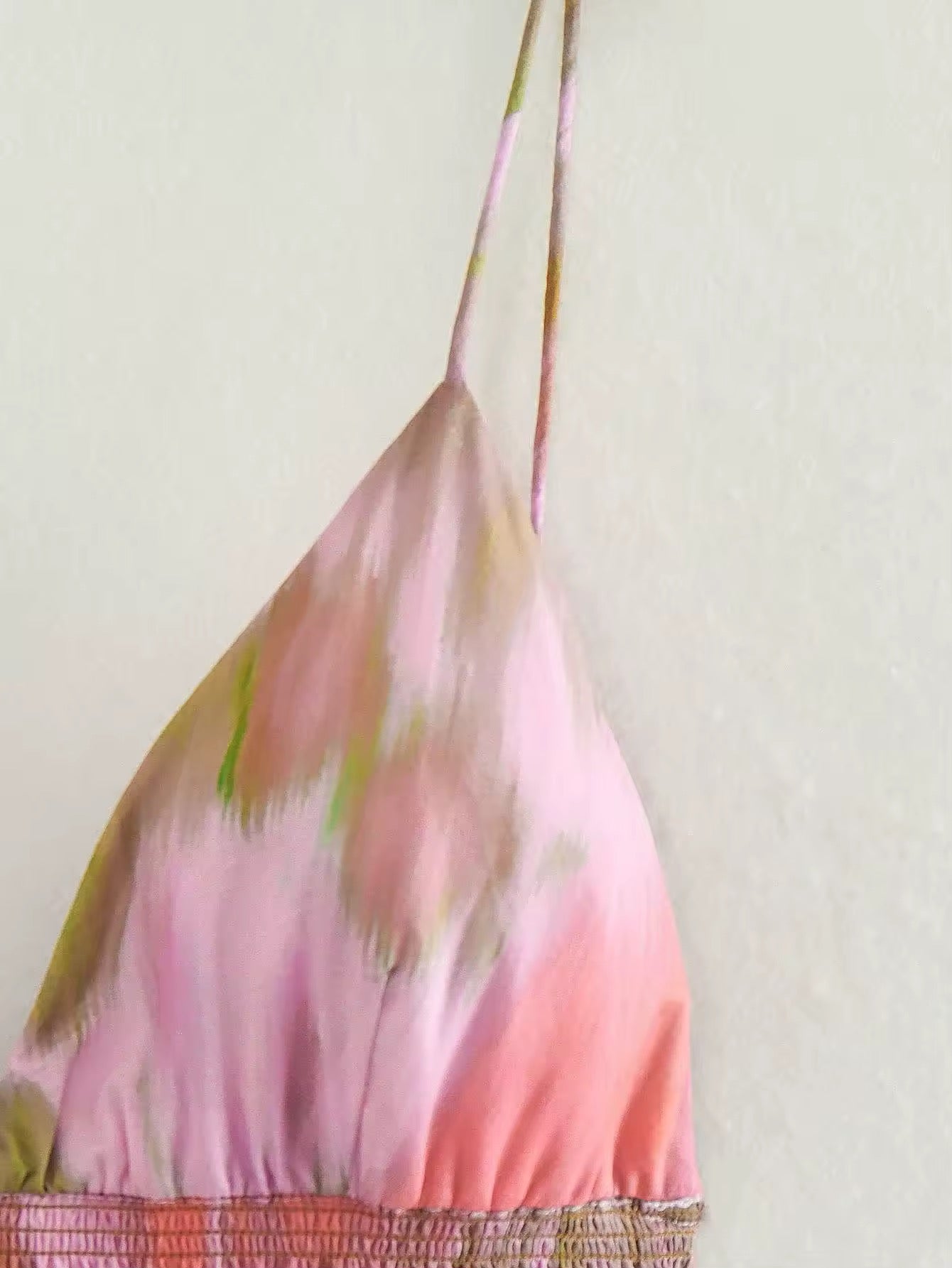 Aquarell Midikleid mit Spaghettiträgern