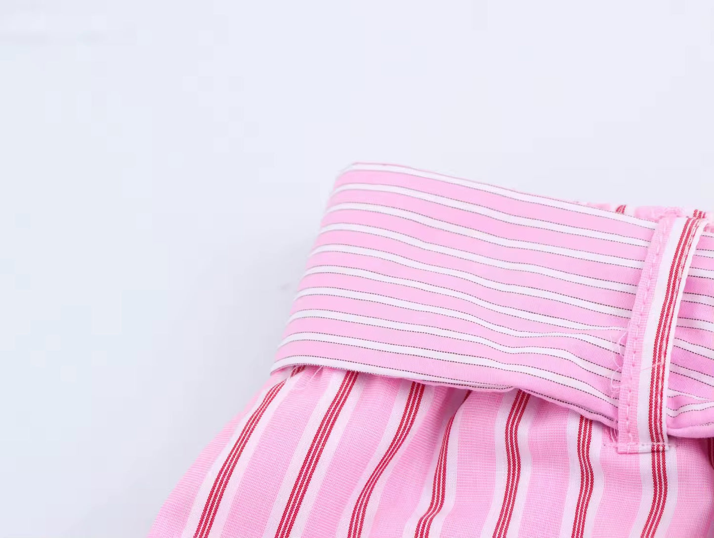 Zweiteiliges Set mit Bustier-Top und weiter Hose in Rosa mit Streifen