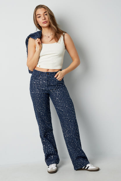 Denim-Jeans mit Pailletten