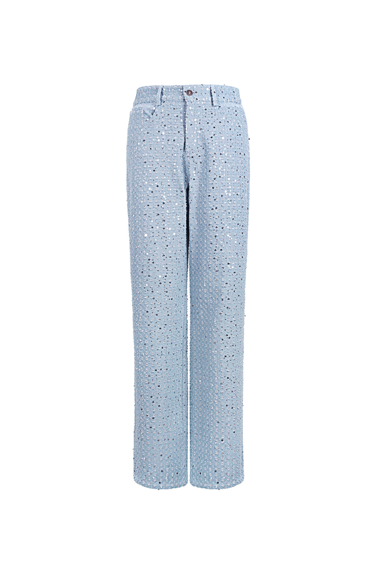 Denim-Jeans mit Pailletten
