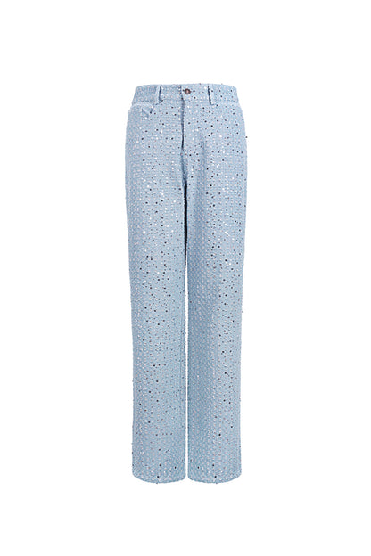 Denim-Jeans mit Pailletten