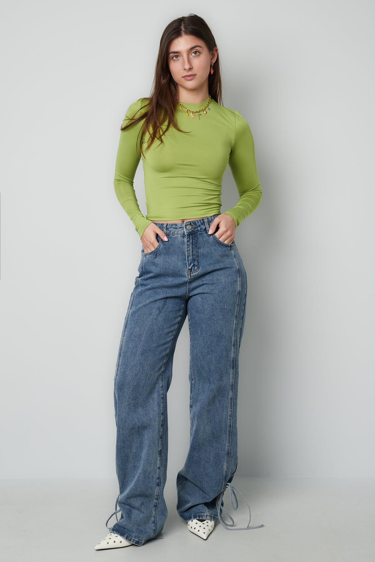 Jeans mit Bossy-Schleife