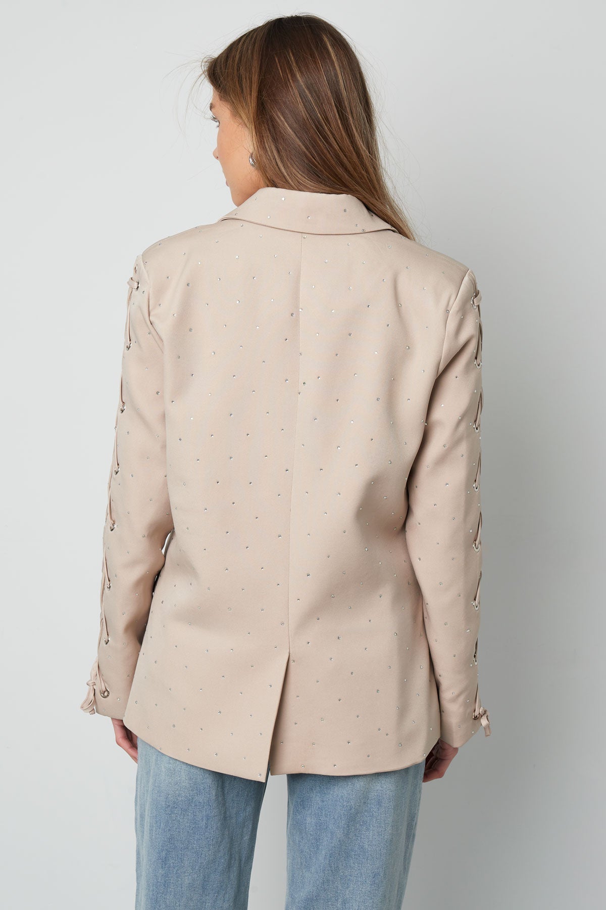 Blazer mit Steinen und Schnürärmeln