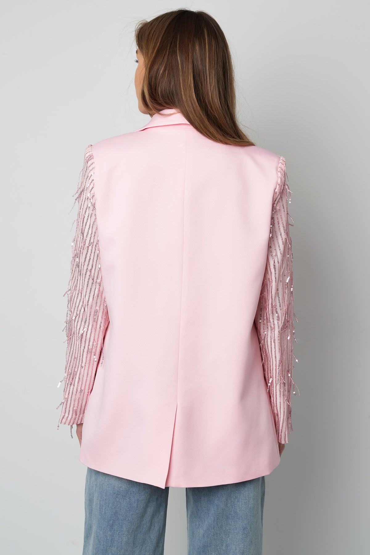 Blazer mit Glitzerärmeln