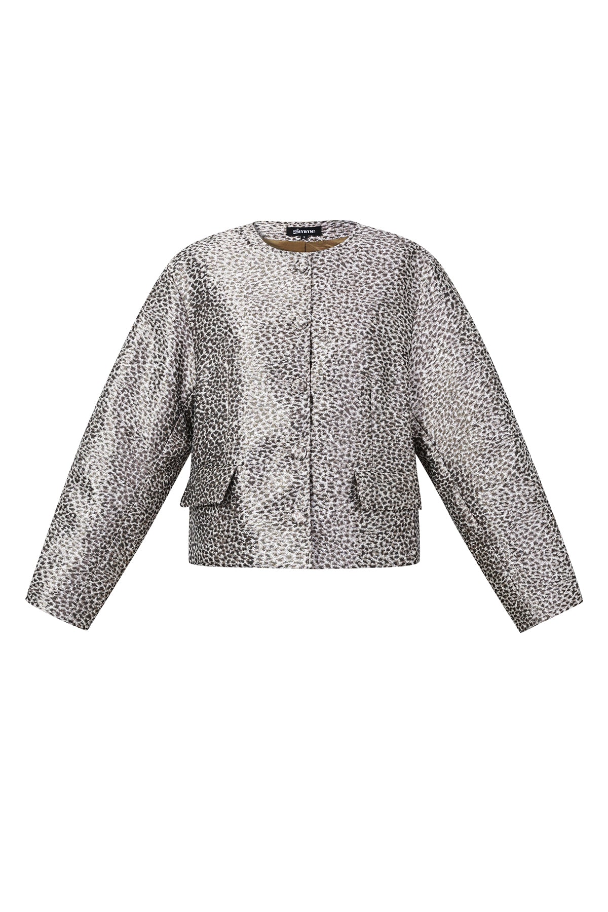 Jacquard-Jacke mit Ballonärmeln