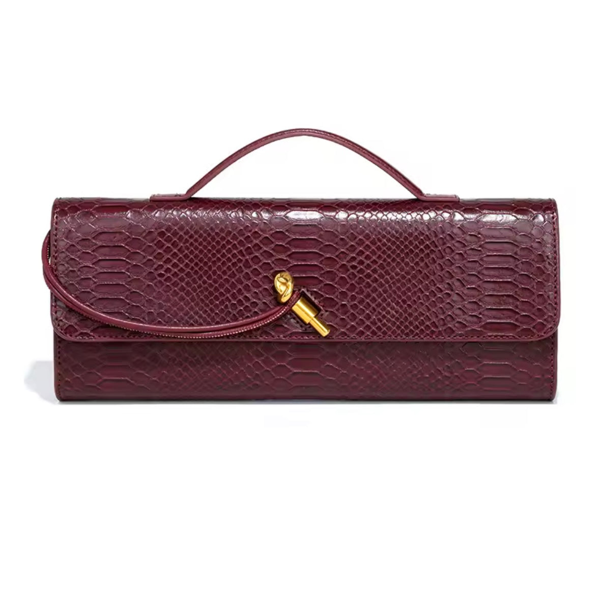 Elegante Clutch-Tasche in Schlangenoptik