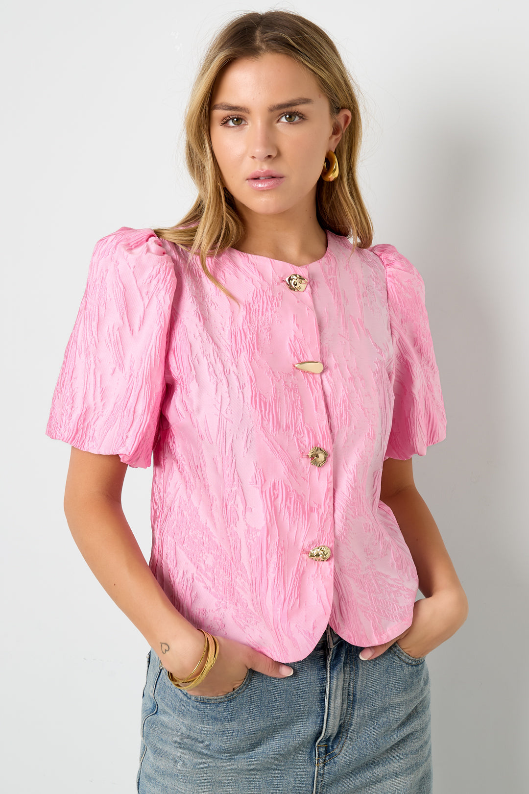 Gewebte Polyesterfasern Damen Kurzarm Oberteile Elegant Einfarbige Farbe Frühling/Sommer