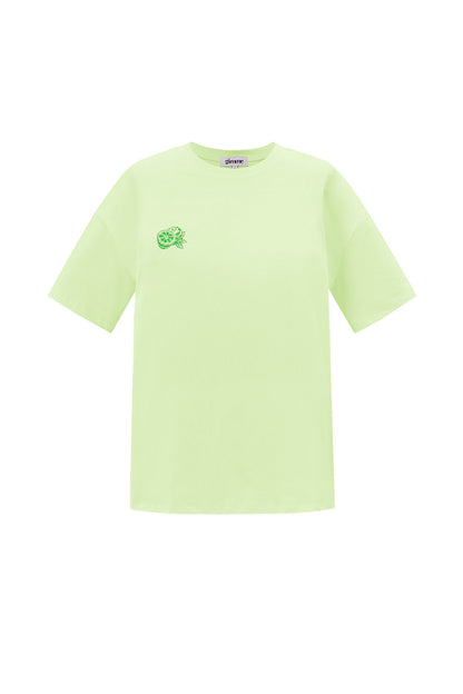 Strick Damen T-Shirt Casual Botanisch