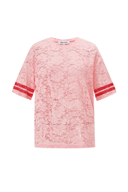 Polyestergewebe Damen T-Shirt Sporty Farbkontrast