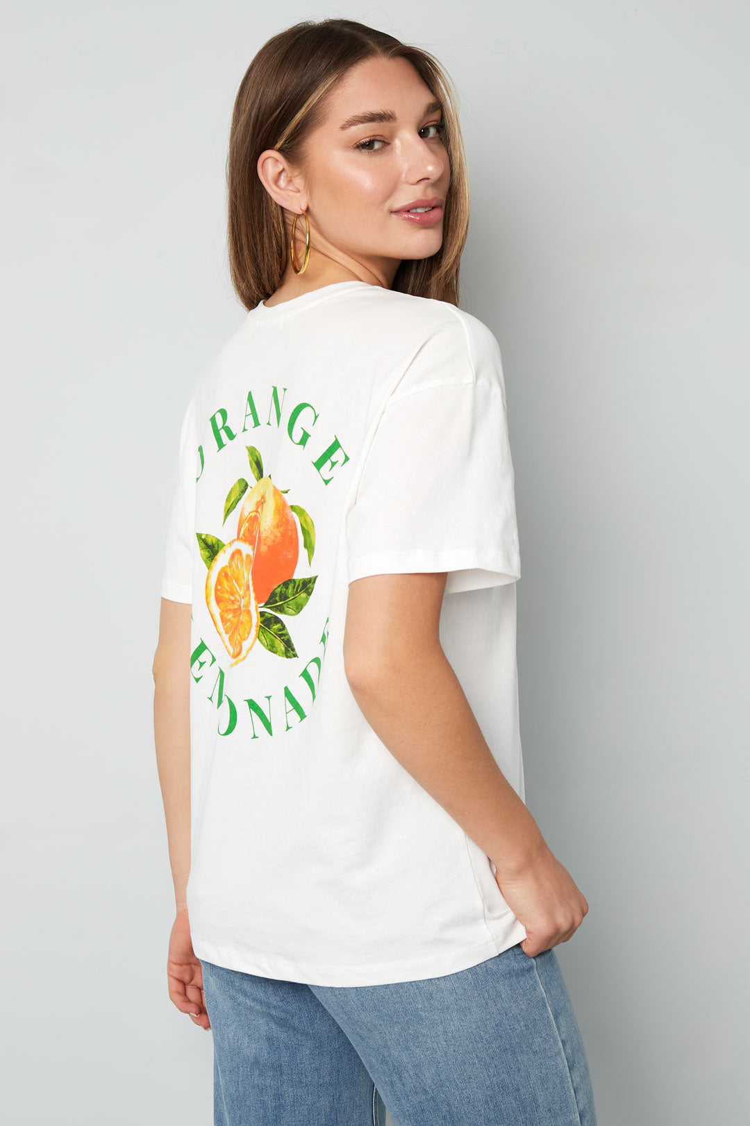 Strick Damen T-Shirt Casual Botanisch