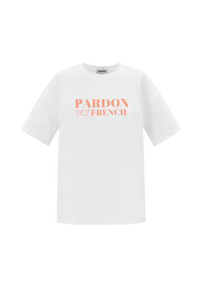 Cotton Damen T-Shirt Casual Letters