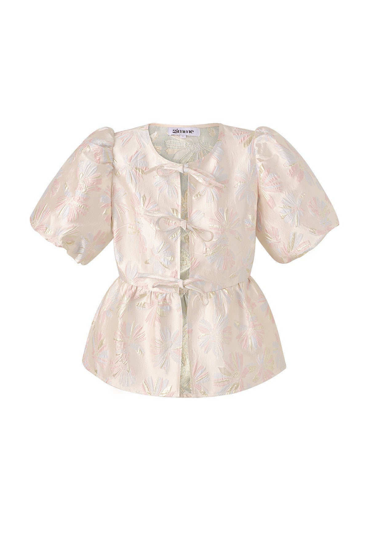 Gewebte Polyesterfasern Damen Kurzarm Oberteil Elegantes Blumenmuster