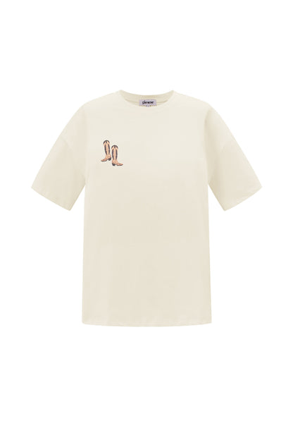 Cotton Knitted Damen T-Shirt Casual Cartoon