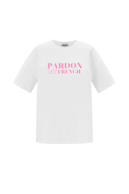 Cotton Damen T-Shirt Casual Letters