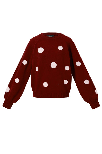 Polyesterfaser (Polyester) Strickpullover Polka Dots Lässige Herbst-/Winterkleidung