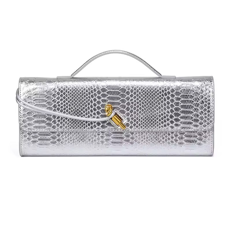 Elegante Clutch-Tasche in Schlangenoptik