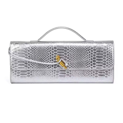 Elegante Clutch-Tasche in Schlangenoptik