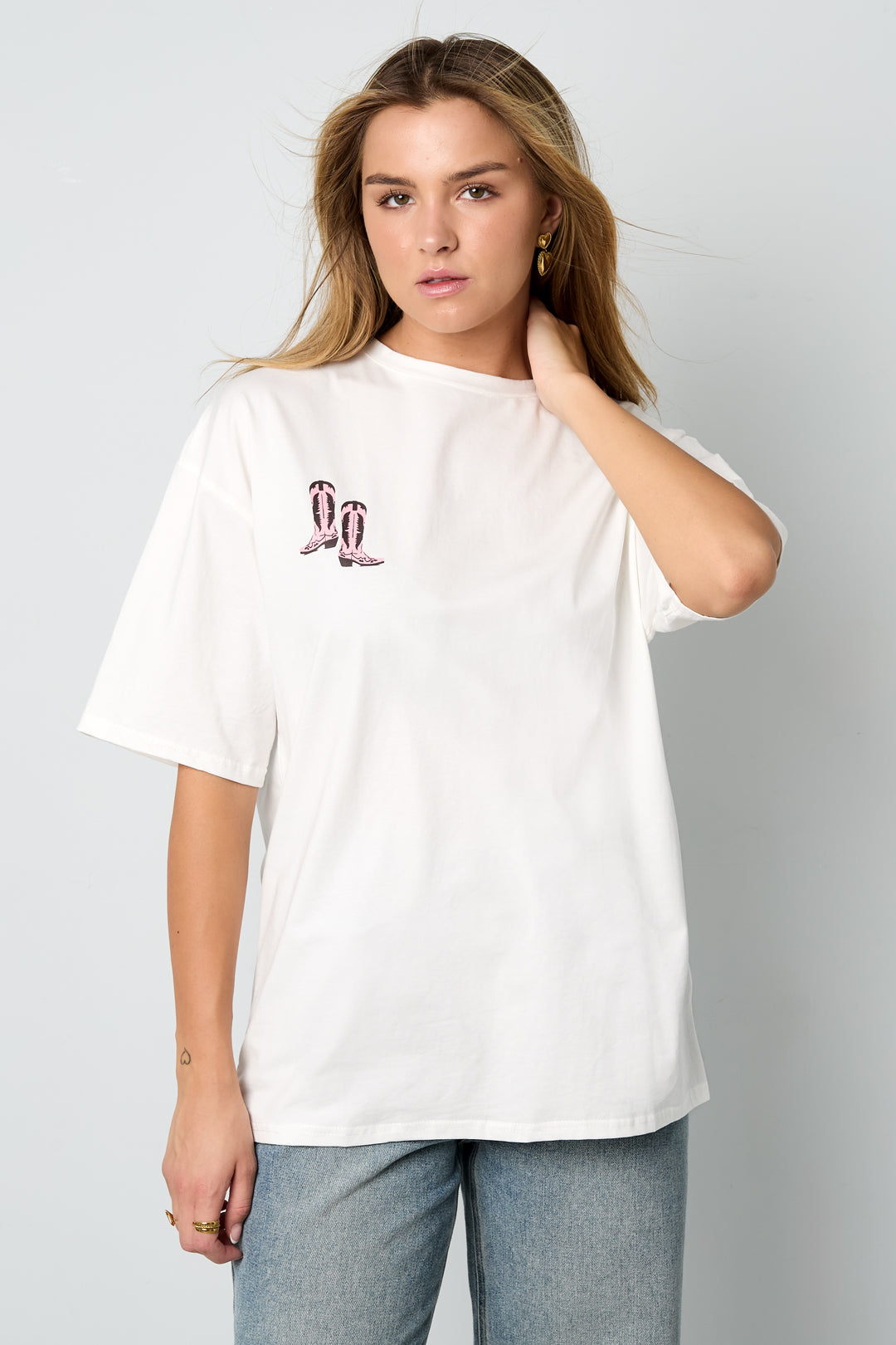 Cotton Knitted Damen T-Shirt Casual Cartoon