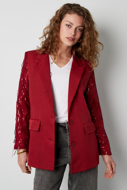 Blazer mit Glitzerärmeln