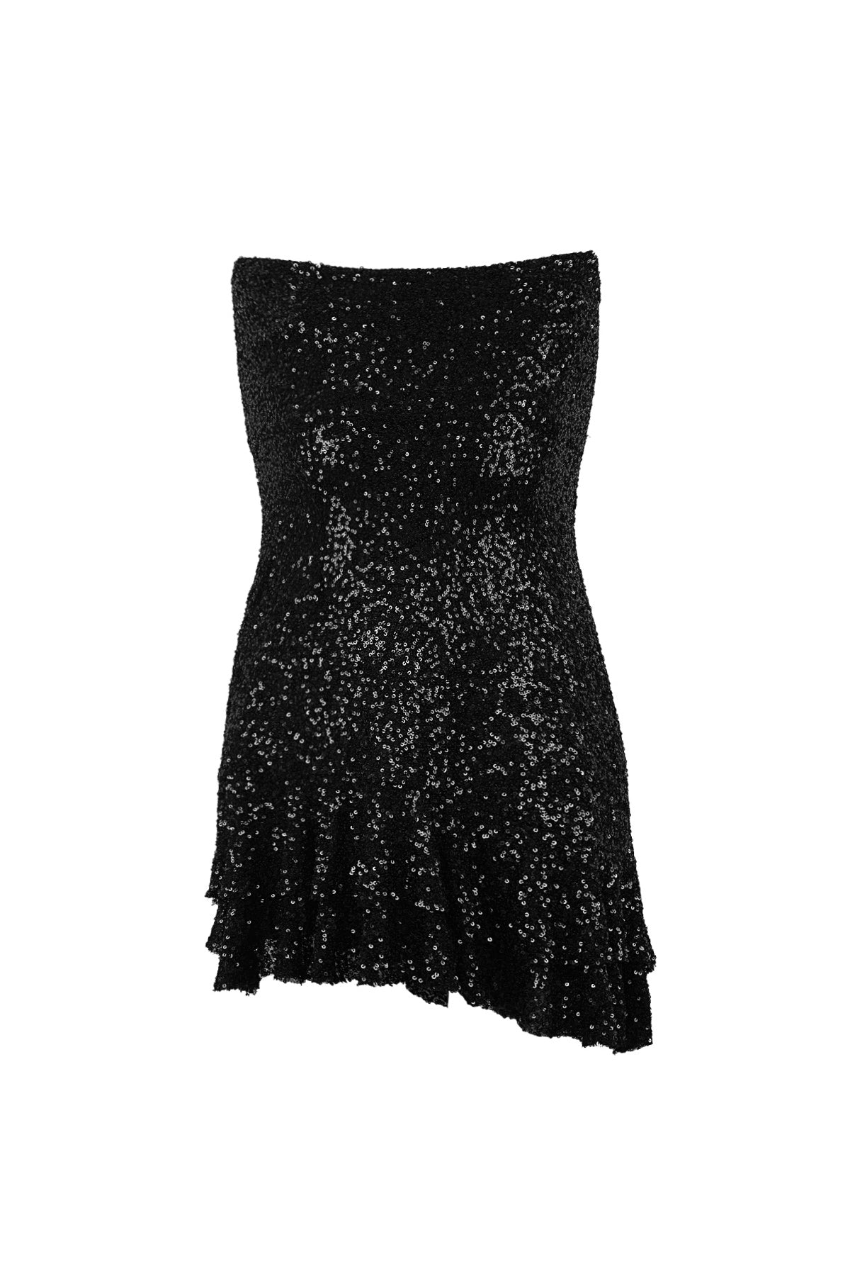 Glitzerkleid mit Schleife trägerlos