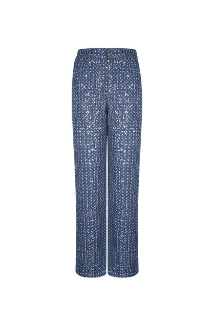 Denim-Jeans mit Pailletten