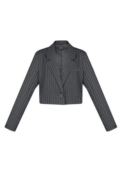 Kurzer Blazer mit Kreidestreifen