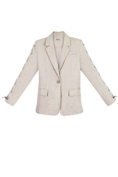 Blazer mit Steinen und Schnürärmeln