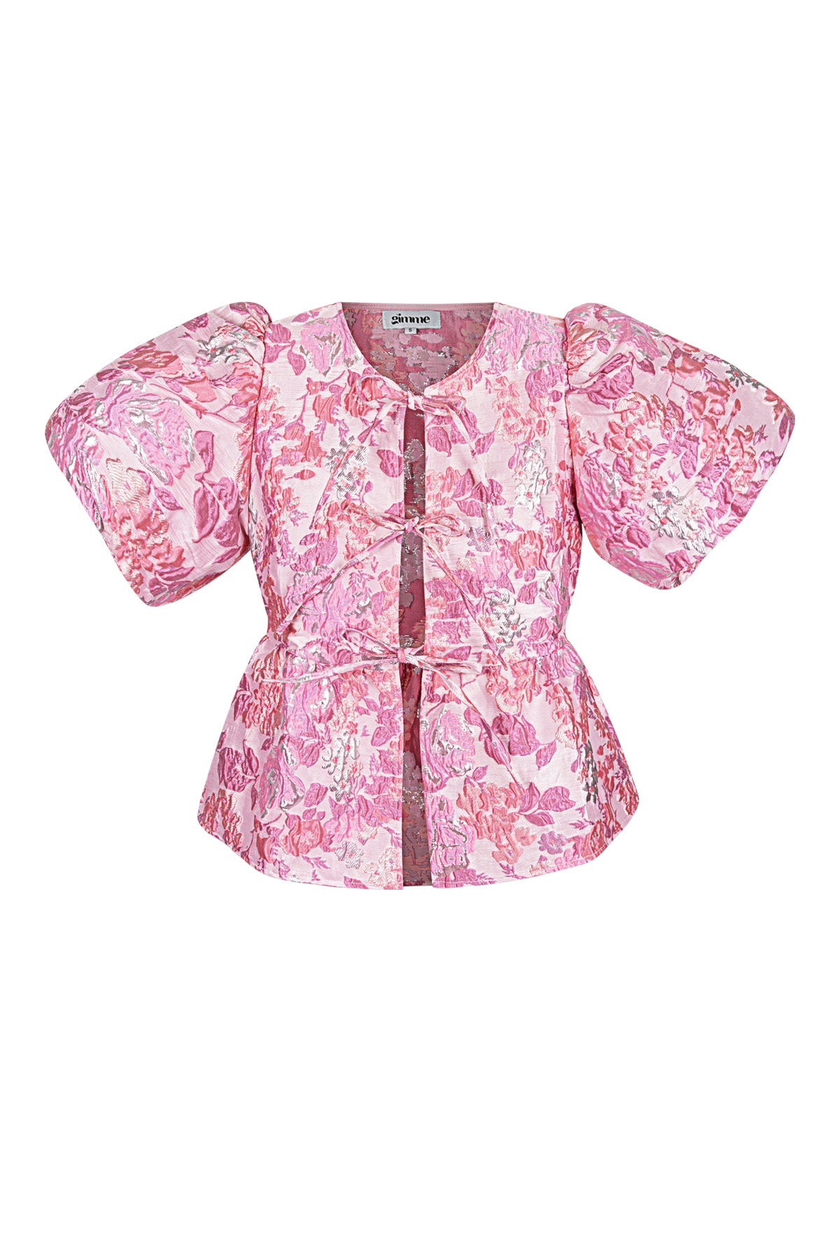 Gewebte Polyesterfasern Damen Kurzarm Oberteil Elegantes Blumenmuster