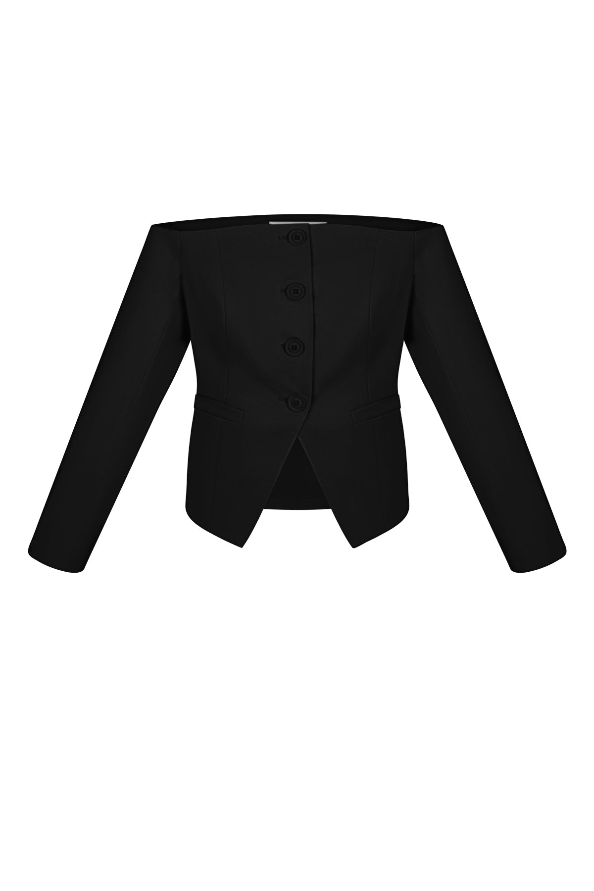 Off-Shoulder-Blazer-Oberteil