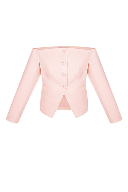 Off-Shoulder-Blazer-Oberteil