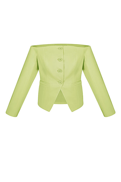 Off-Shoulder-Blazer-Oberteil