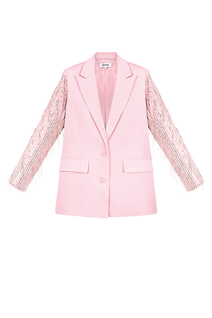 Blazer mit Glitzerärmeln