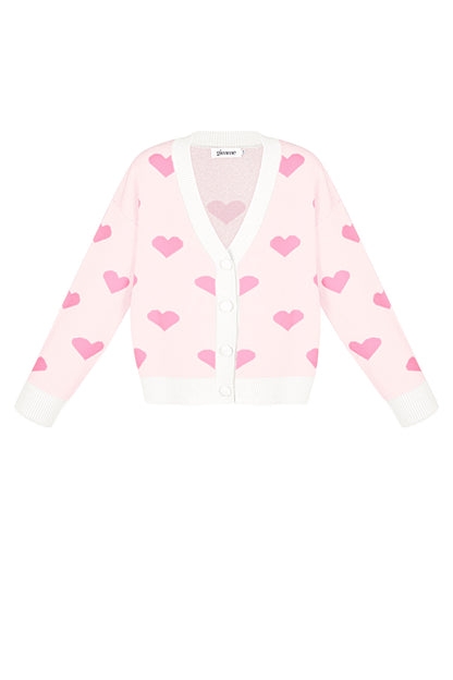 Viskose Gestrickte Damen Strickjacke Niedlich Herz Muster Herbst/Winter