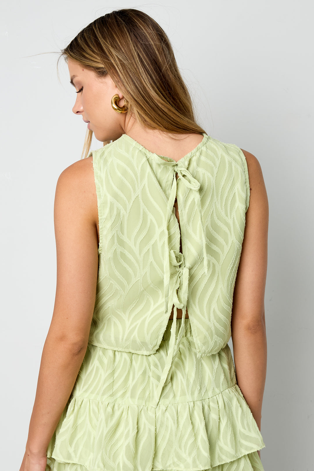 Gewebte Polyesterfasern Damen-Oberteile Elegantes Botanisches 2-teiliges Set