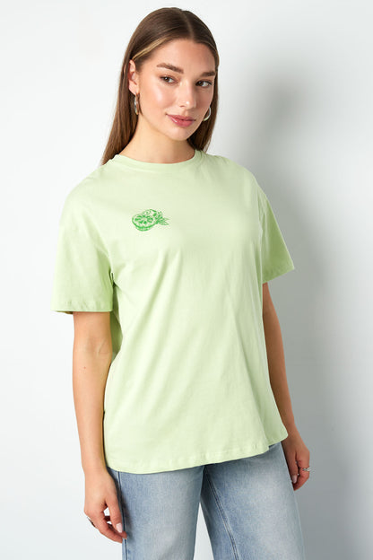 Strick Damen T-Shirt Casual Botanisch