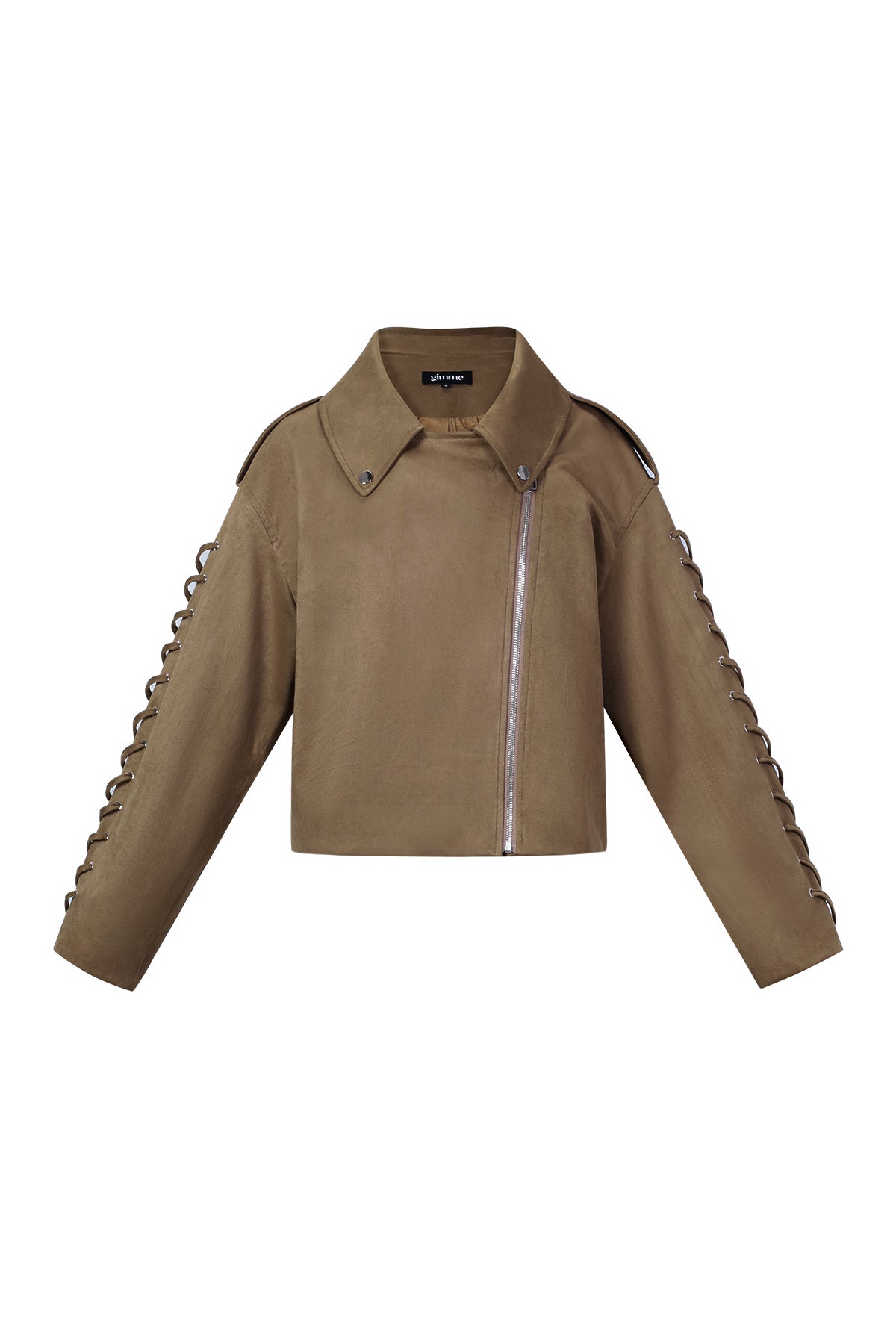 Wildlederjacke mit Schnürung