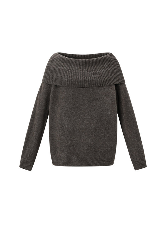 Schulterfreier Basic-Pullover