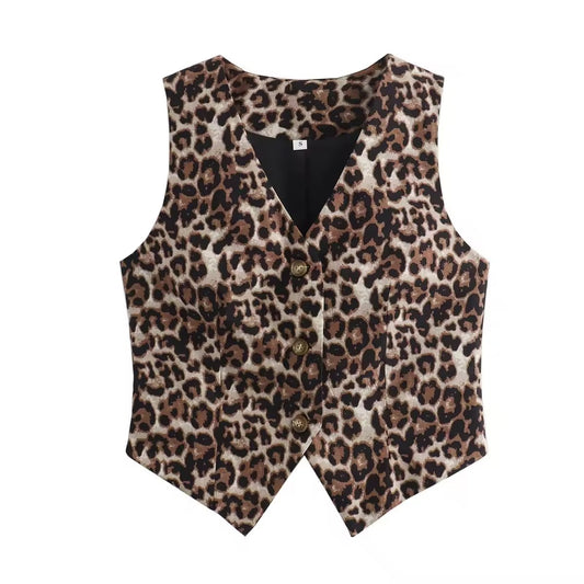 Leopardenmuster Weste