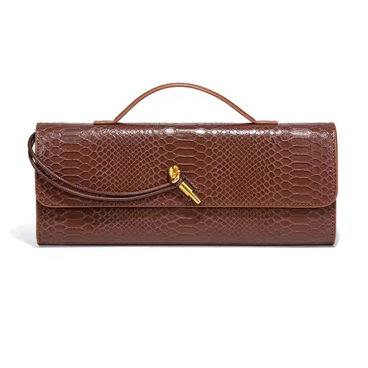 Elegante Clutch-Tasche in Schlangenoptik