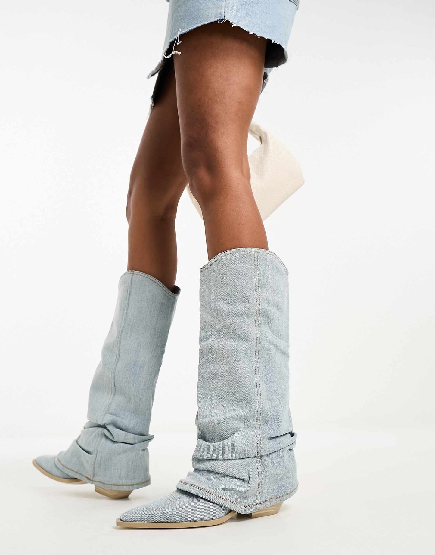 Denim boots