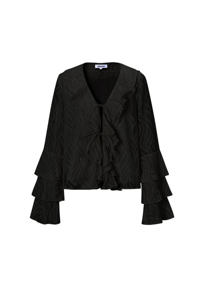 Gewebte Polyesterfaser Damen Langarmshirts Elegant Botanisch