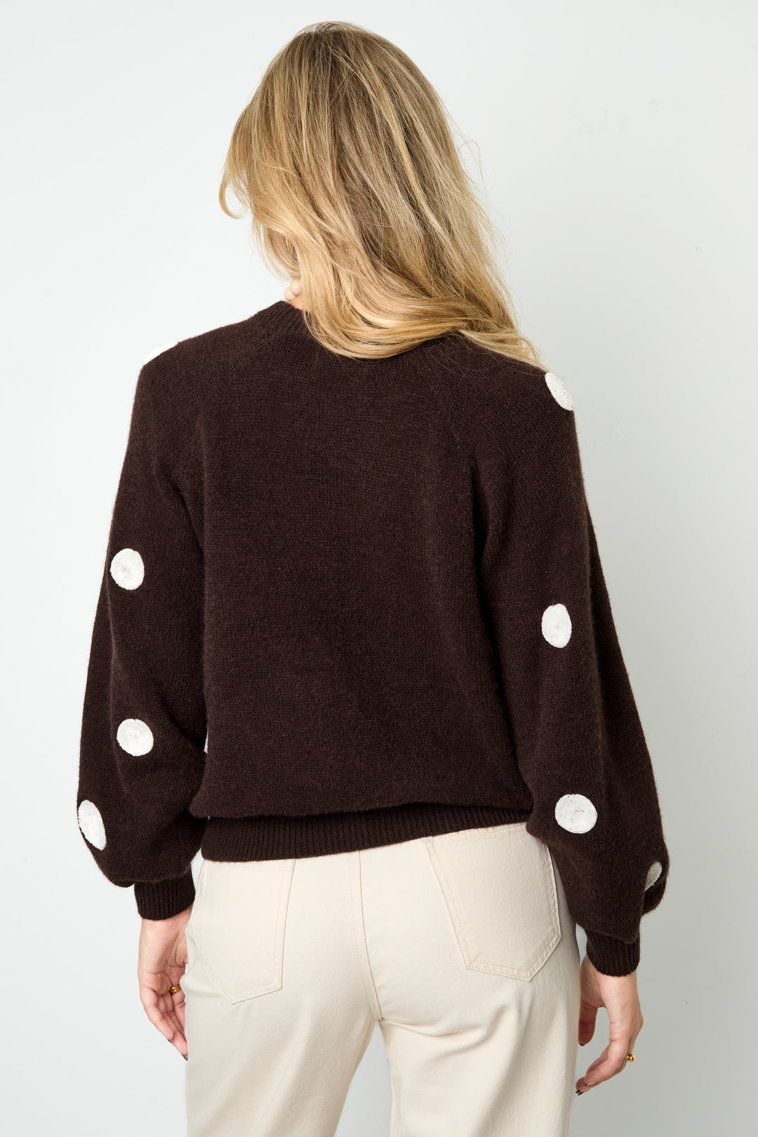 Polyesterfaser (Polyester) Strickpullover Polka Dots Lässige Herbst-/Winterkleidung