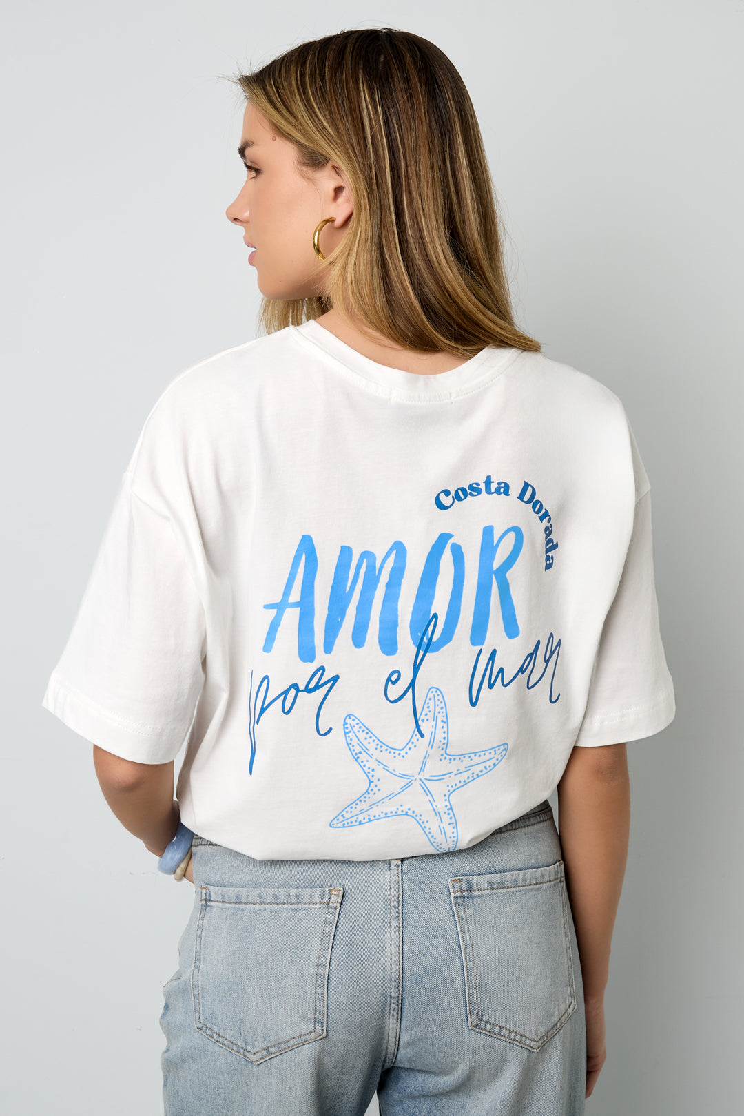 Baumwolle Gestrickte Damen T-Shirt Casual Letters