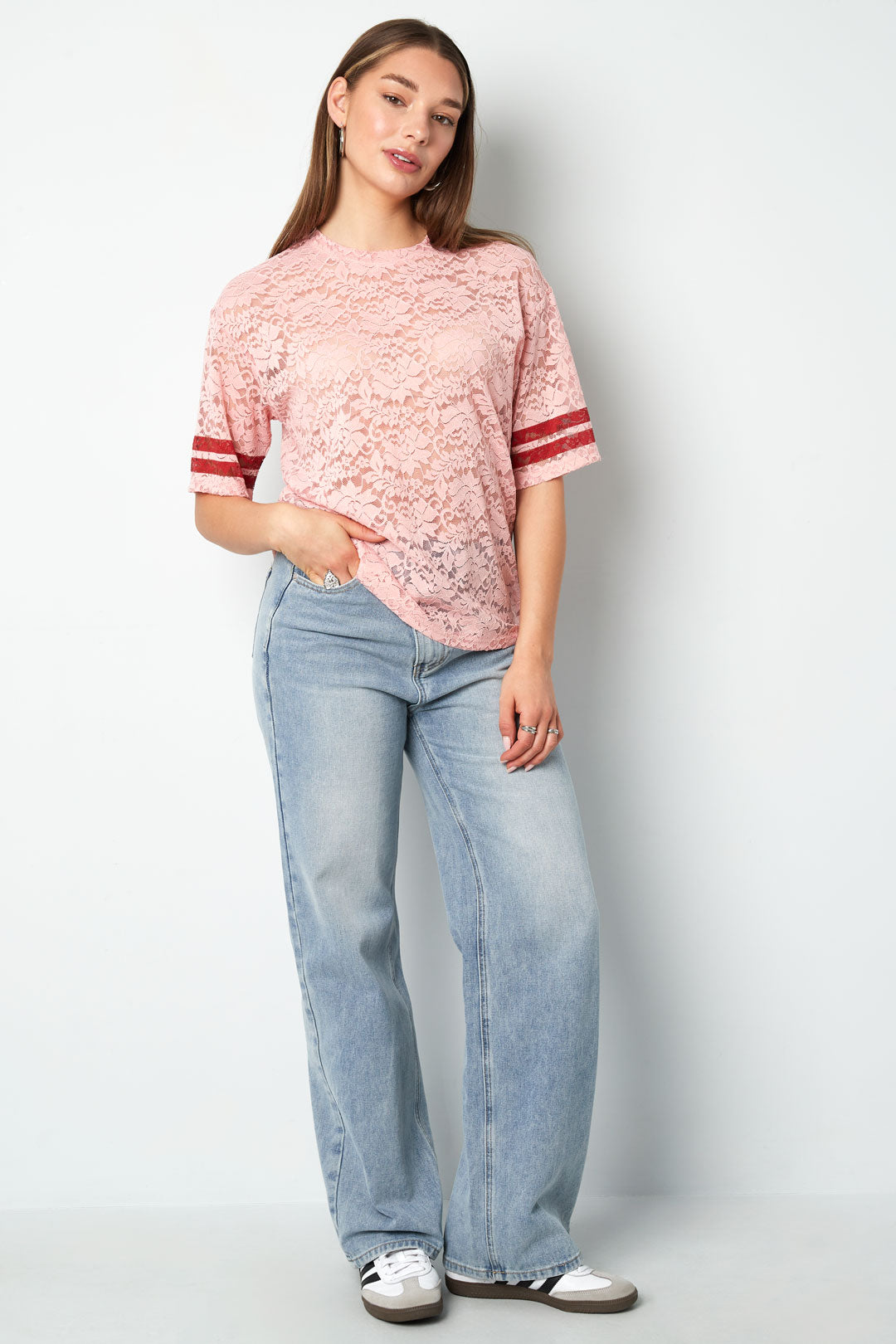 Polyestergewebe Damen T-Shirt Sporty Farbkontrast