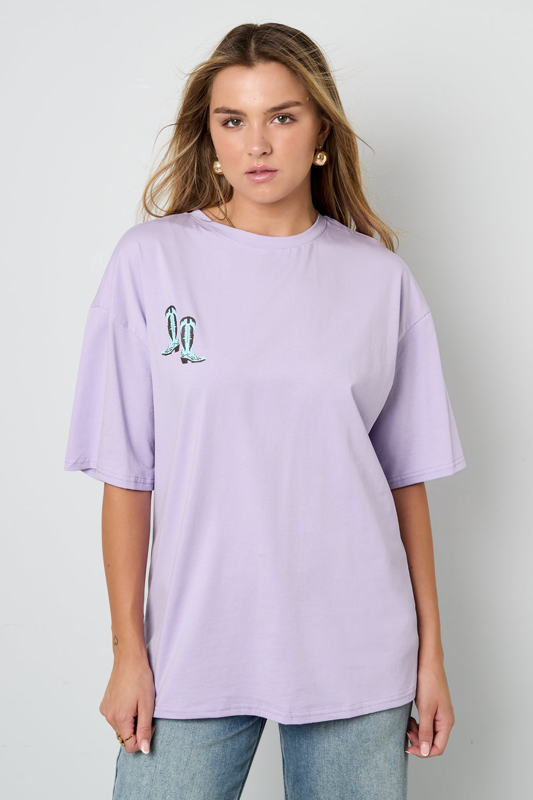 Cotton Knitted Damen T-Shirt Casual Cartoon