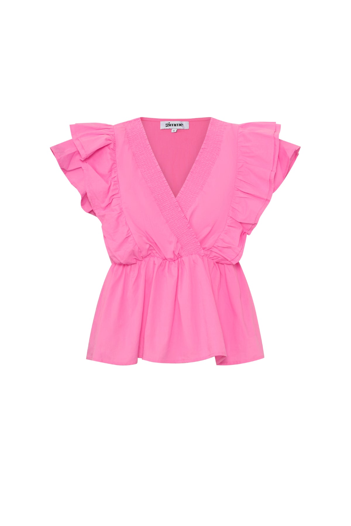 Gewebte ärmellose Bluse elegant Rüschenrand einfarbig Frühling/Sommer