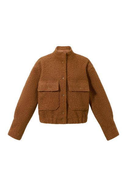 Bomberjacke aus Bouclé