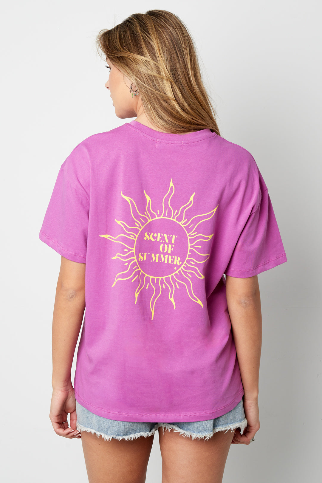 Baumwolle Damen T-Shirt Casual Letters